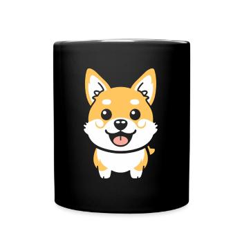 corgi - Full Colour Mug - black - Front