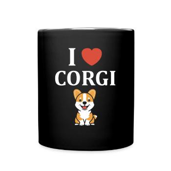 corgi - Full Colour Mug - black - Front