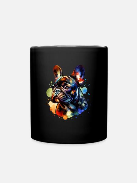 Frenchie - Tasse einfarbig - Schwarz