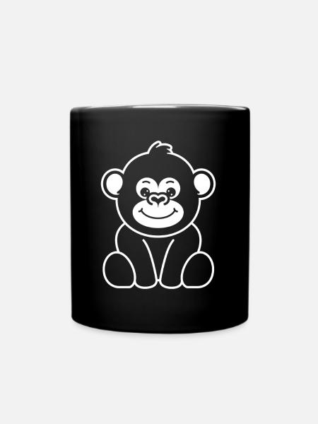 Gorilla - Tasse einfarbig - Schwarz