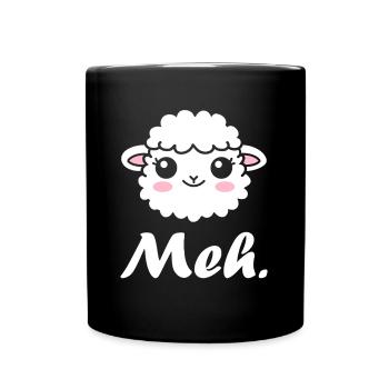 Schaf - Tasse einfarbig - Schwarz - Vorne