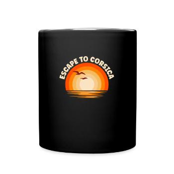 Ich fliehe nach Corsica - Tasse einfarbig - Schwarz - Vorne