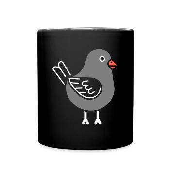 Taube - Tasse einfarbig - Schwarz - Vorne