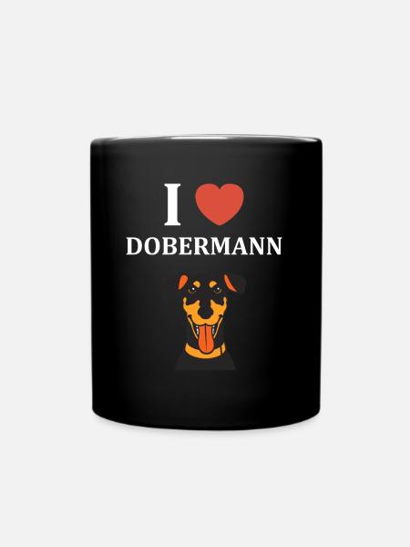Dobermann - Tasse einfarbig - Schwarz