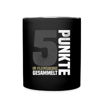 5 Punkte in Flensburg - Tasse einfarbig - Schwarz - Vorne