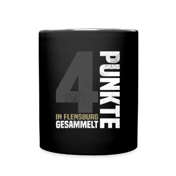 4 Punkte in Flensburg - Tasse einfarbig - Schwarz - Vorne
