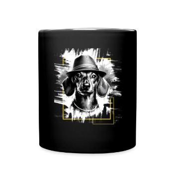 Dachshund Sunglasses - Animal Print Art Animal Dachshund - Full Colour Mug - black - Front