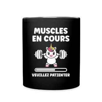 Humour musculation - Mug uni - noir - Devant