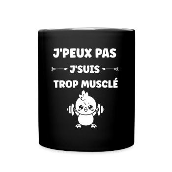 Humour musculation - Mug uni - noir - Devant