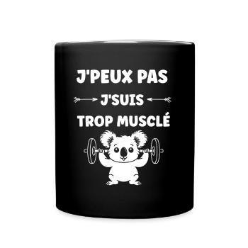 Humour musculation - Mug uni - noir - Devant