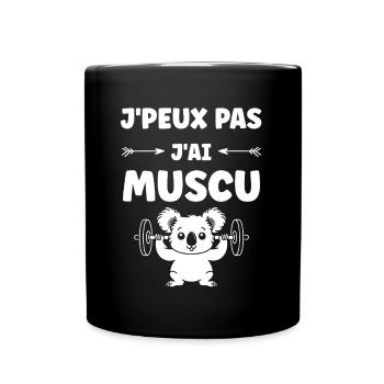 Humour musculation - Mug uni - noir - Devant