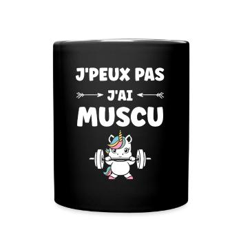 Humour musculation - Mug uni - noir - Devant