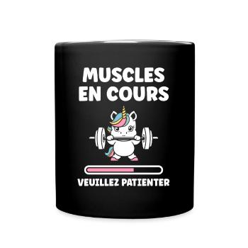 Humour musculation - Mug uni - noir - Devant