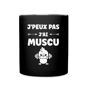 Animaux Humour musculation - Mug uni - noir - Devant