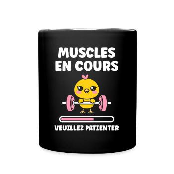Animaux Humour musculation - Mug uni - noir - Devant
