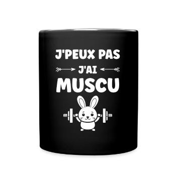 Animaux Humour musculation - Mug uni - noir - Devant