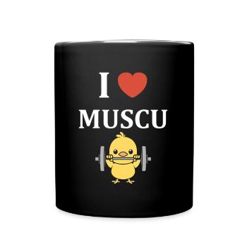 Animaux Humour musculation - Mug uni - noir - Devant