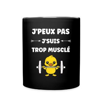 Animaux Humour musculation - Mug uni - noir - Devant