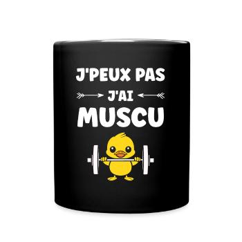 Animaux Humour musculation - Mug uni - noir - Devant