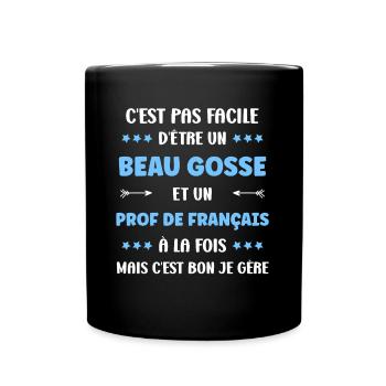 Prof de francais - Mug uni - noir - Devant