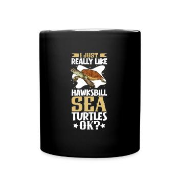 I love my hawksbill turtle - Full Colour Mug - black - Front