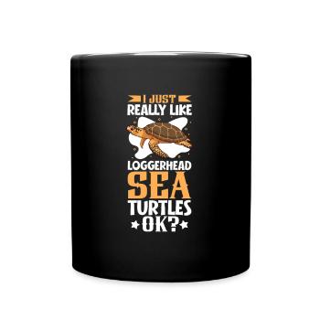 I love my loggerhead turtle - Full Colour Mug - black - Front