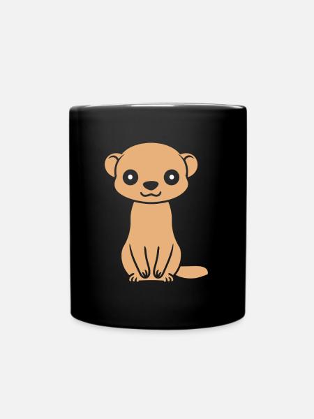 Wiesel - Tasse einfarbig - Schwarz