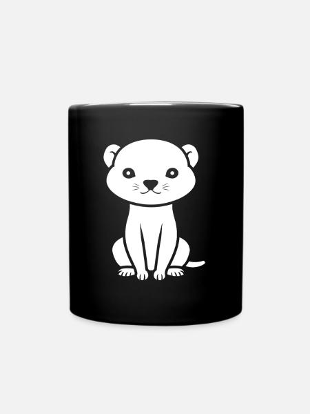 Wiesel - Tasse einfarbig - Schwarz
