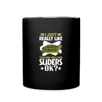 I love my yellow-cheeked turtle - Full Colour Mug - black - Front