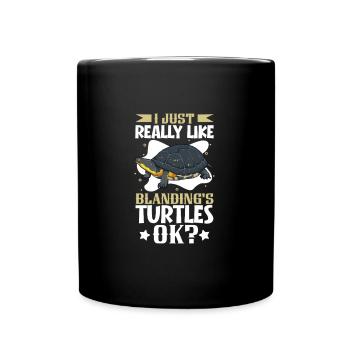 J’adore ma tortue d’étang - Mug uni - noir - Devant