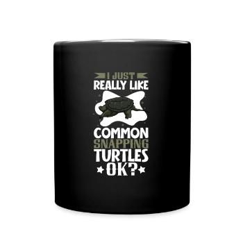 J’adore ma tortue serpentine - Mug uni - noir - Devant