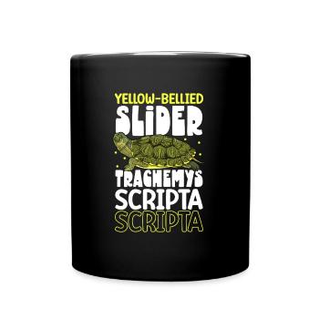 Tortue à joues jaunes - Mug uni - noir - Devant