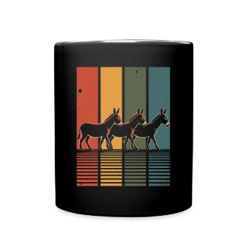 Vintage Donkey Animal - Full Colour Mug - black - Front