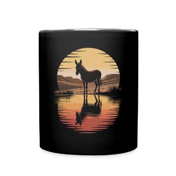 Donkey Nature Animal - Full Colour Mug - black - Front