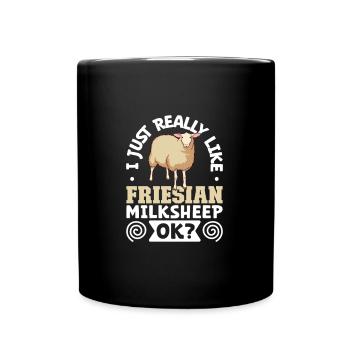 Ich liebe mein Ostfriesisches Milchschaf - Tasse einfarbig - Schwarz - Vorne