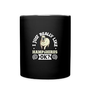 I love my Hampshire sheep - Full Colour Mug - black - Front