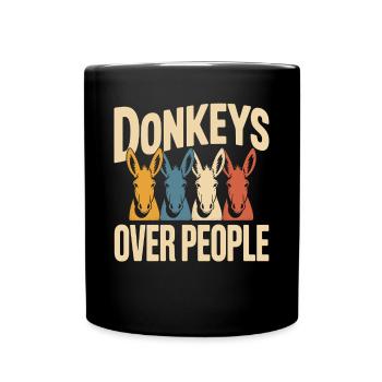 Esel Lustiger Spruch - Tasse einfarbig - Schwarz - Vorne