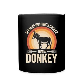 Esel Lustiger Spruch - Tasse einfarbig - Schwarz - Vorne