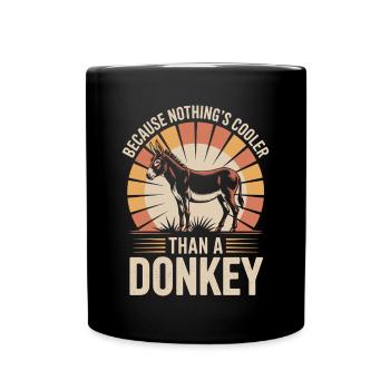 Esel Lustiger Spruch - Tasse einfarbig - Schwarz - Vorne