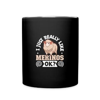 I love my merino sheep - Full Colour Mug - black - Front