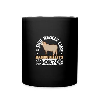 I love my Rambouillet sheep - Full Colour Mug - black - Front