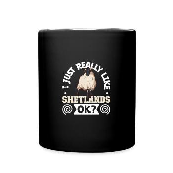 I love my Shetland sheep - Full Colour Mug - black - Front