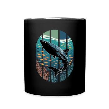 Walhai Hai Meeresbewohner Meer - Tasse einfarbig - Schwarz - Vorne