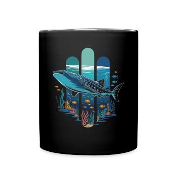 Requin baleine Requin Créatures marines Océan - Mug uni - noir - Devant