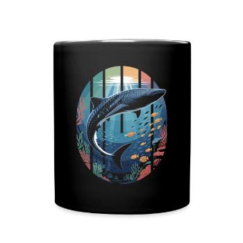baleine requin créatures marines requin mer océan - Mug uni - noir - Devant