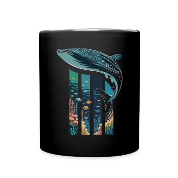 baleine requin créatures marines requin mer océan - Mug uni - noir - Devant