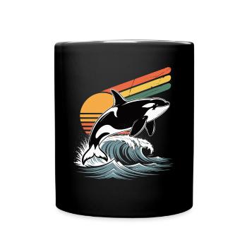 Orka Killerwal Schwertwal Orca - Tasse einfarbig - Schwarz - Vorne