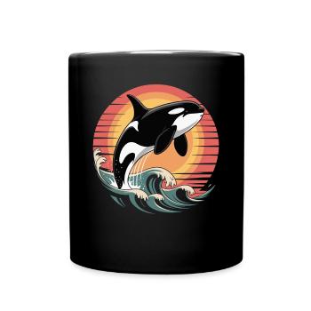 Rétro Orque Épaulard Épaulard Épaulard Orque - Mug uni - noir - Devant