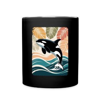 Orca Marine Animal Killer Whale Orca - Full Colour Mug - black - Front
