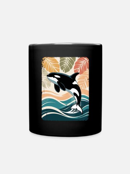 Orka Meerestier Schwertwal Wal Orca - Tasse einfarbig - Schwarz